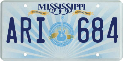 MS license plate ARI684