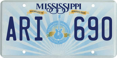MS license plate ARI690