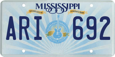MS license plate ARI692