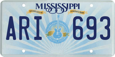 MS license plate ARI693