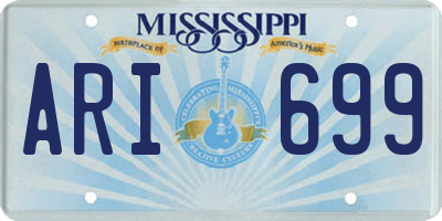 MS license plate ARI699