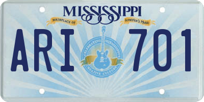 MS license plate ARI701