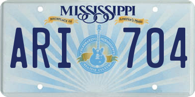MS license plate ARI704