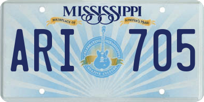 MS license plate ARI705