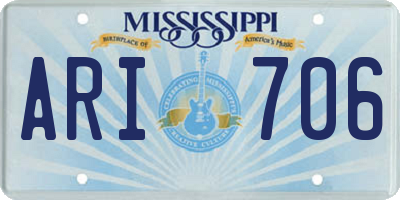 MS license plate ARI706