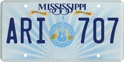 MS license plate ARI707