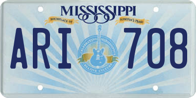 MS license plate ARI708