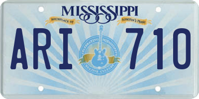 MS license plate ARI710