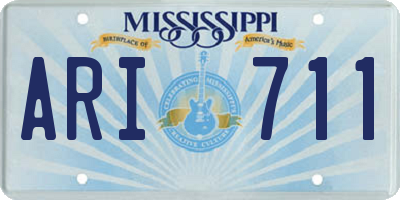 MS license plate ARI711