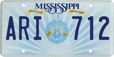 MS license plate ARI712