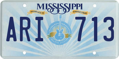 MS license plate ARI713