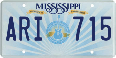 MS license plate ARI715