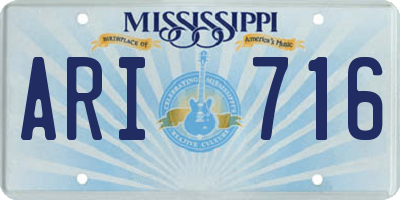 MS license plate ARI716