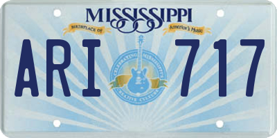MS license plate ARI717