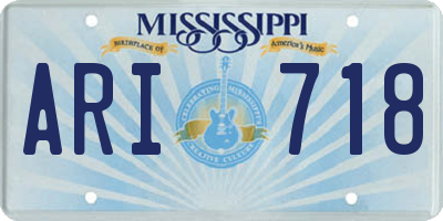 MS license plate ARI718