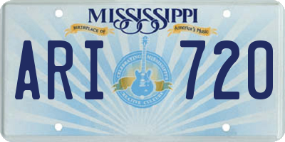 MS license plate ARI720