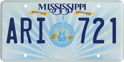 MS license plate ARI721