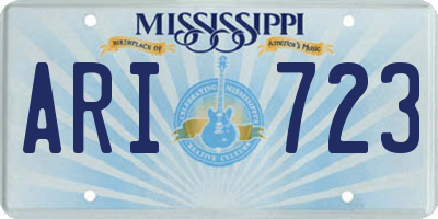 MS license plate ARI723