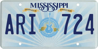 MS license plate ARI724