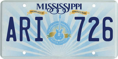 MS license plate ARI726