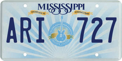 MS license plate ARI727