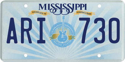 MS license plate ARI730