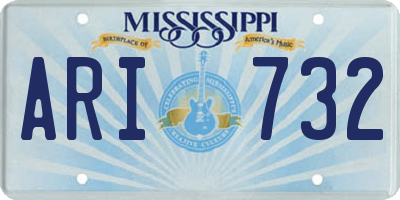 MS license plate ARI732
