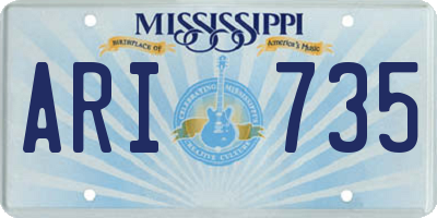 MS license plate ARI735