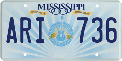 MS license plate ARI736