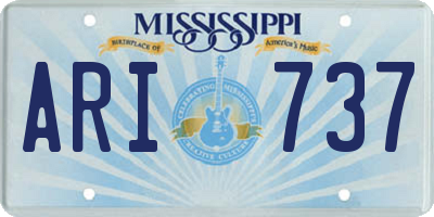 MS license plate ARI737