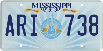 MS license plate ARI738
