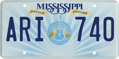 MS license plate ARI740