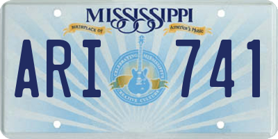 MS license plate ARI741