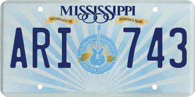 MS license plate ARI743