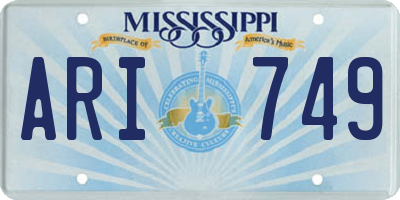 MS license plate ARI749