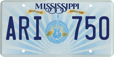 MS license plate ARI750
