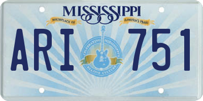 MS license plate ARI751