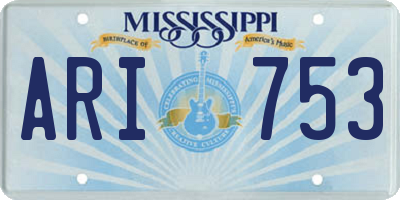 MS license plate ARI753