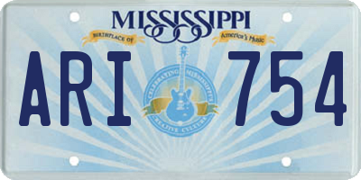 MS license plate ARI754