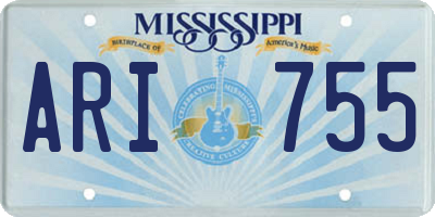 MS license plate ARI755