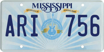 MS license plate ARI756