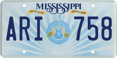 MS license plate ARI758