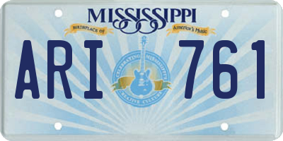 MS license plate ARI761