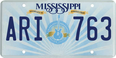 MS license plate ARI763