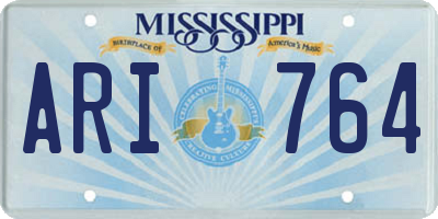 MS license plate ARI764