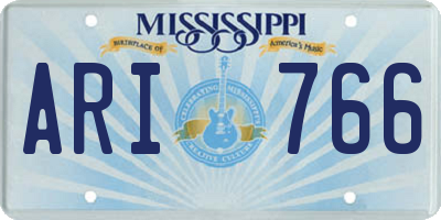 MS license plate ARI766