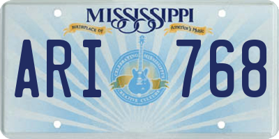 MS license plate ARI768