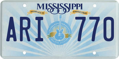 MS license plate ARI770