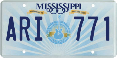 MS license plate ARI771