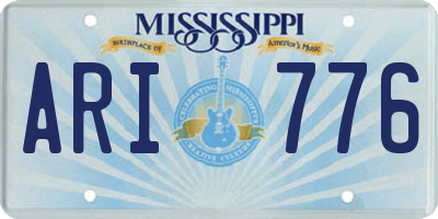 MS license plate ARI776